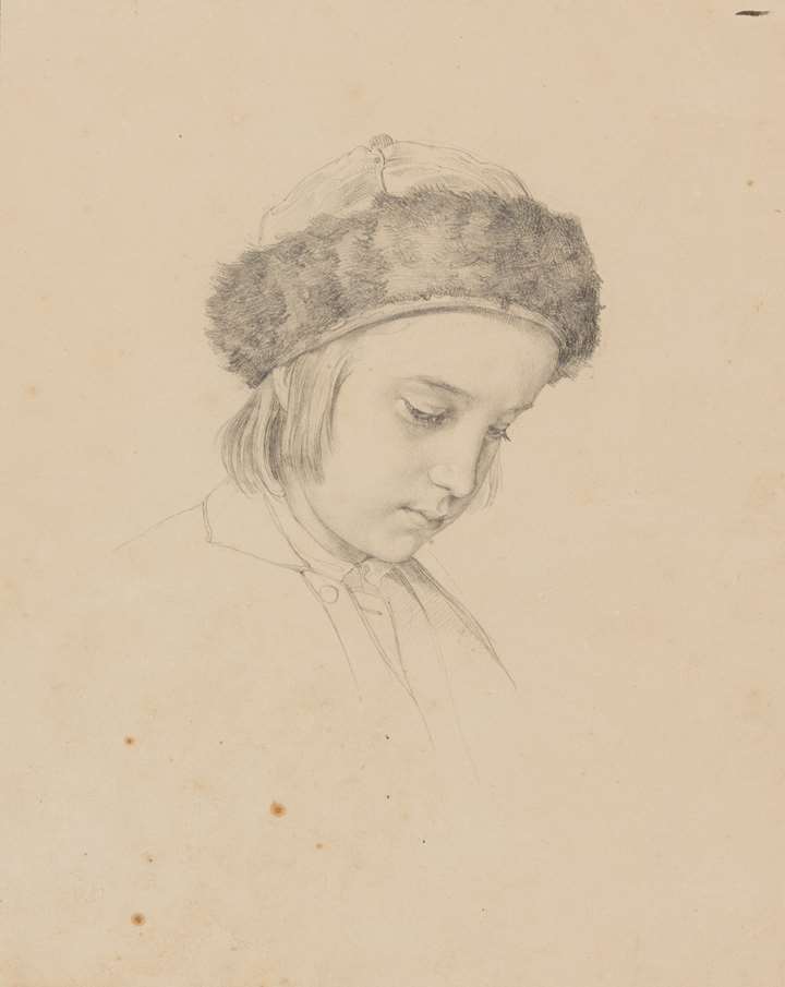 The Head of a Young Boy Wearing a Fur Hat